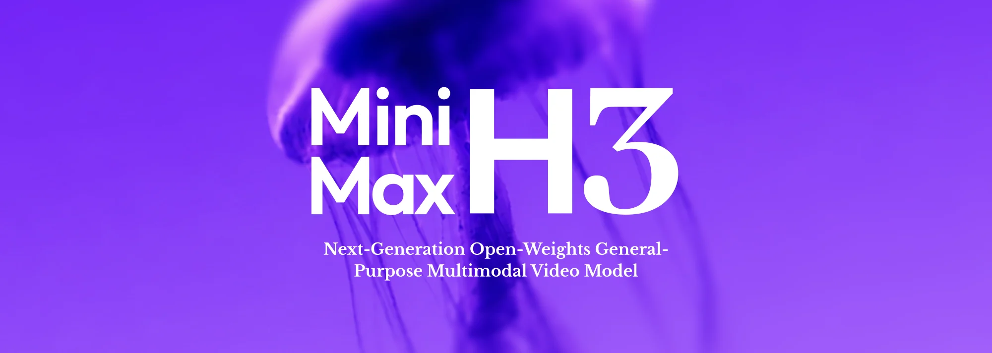 Official MiniMax H3 open-weights multimodal video model artwork